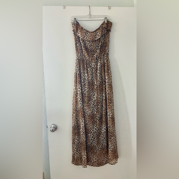 Strapless Cheetah Print Dress - Picture 2 of 3